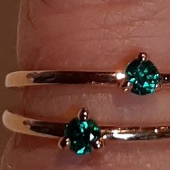New pandora genuine rose gold green ring