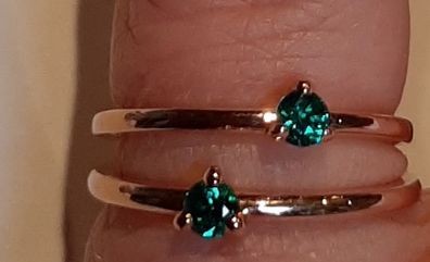 New pandora genuine rose gold green ring