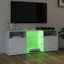 TV Cabinet with LED Lights High Gloss White 120x30x50 cm Image 4
