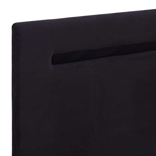 Bed Frame with LED Black Fabric 150x200 cm