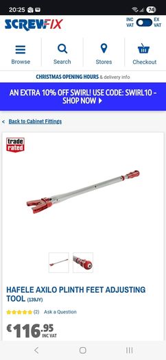 Hafele cabinet leg adjuster