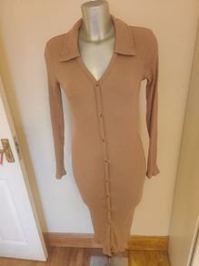 Brand new lovely over the knee beige Primark dress size UK12 EU40 Postage included