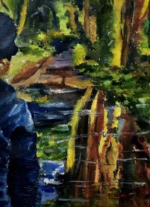 dark hedges   the visitor  watercolour
