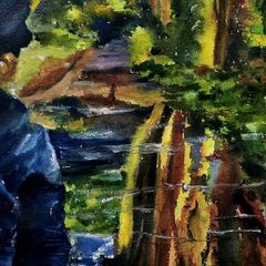 dark hedges   the visitor  watercolour