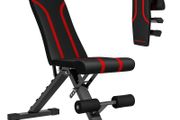 Foldable Weight Bench, Adjustable Incline Flat Bench Press with 6-Level Backrest, 4-Level Seat, Leg Extension
