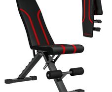 Foldable Weight Bench, Adjustable Incline Flat Bench Press with 6-Level Backrest, 4-Level Seat, Leg Extension