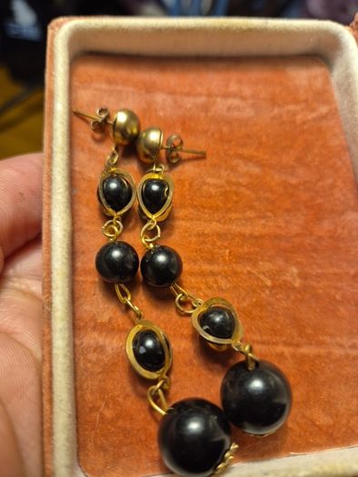 Vintage Black Long Earrings