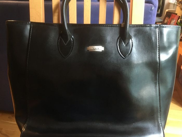 Vintage TEXIER Leather Briefcase Tote Bag