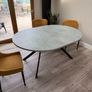 Extendable Grey Dining Table with 4 Gold & Navy Chairs Image 5