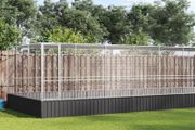 Aviary with Extension Silver 932x307x212 cm Steel