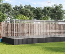 Aviary with Extension Silver 932x307x212 cm Steel