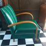 Art Deco restored Vintage 1930s Bentwood fireside chair in faux leatherette Image 7
