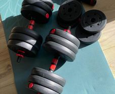 2 in 1 Dumbbell Set Adjustable Dumbbell & Barbell Spinlock Collars & Connection Tube