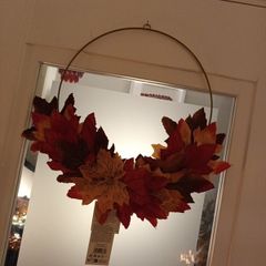 Halloween/autumnal hanging metal wreath