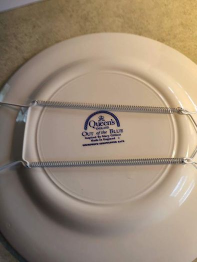 Stunning Queens Blue Hanging Plate By May Gilliatt.