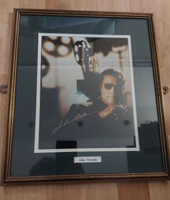 Autographed John Travolta 10x8 Photo Nicely Framed (Real Glass) with COA
