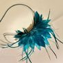 Fascinator Feather Trimmed - Emerald Green Image 2