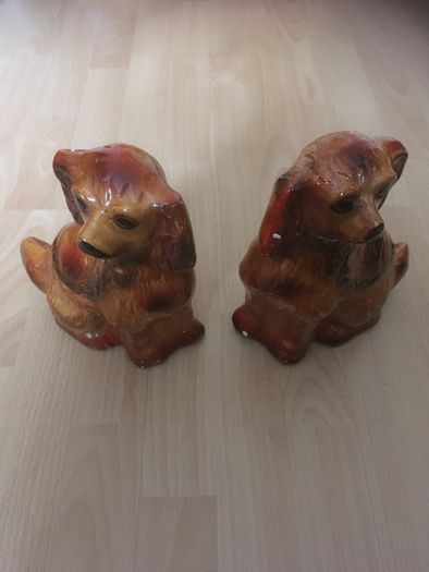 Fabulous PAIR of LARGE Russet Coloured Staffordshire Dogs