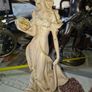 Beautiful Old Figurine distinctive Art Nouveau style of Italian sculptor, depicting an elegant woman in a flowing pastel gown holding a floral arrangement, Postage Available or Collection Image 5