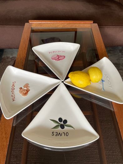 Discontinued Sainsbury Retro Look Pizza Slice Ceramic Plates