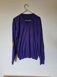 Massimo dutti v neck jumper cotton/cashmere Size xl ptp 24" in excellent condition