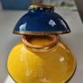 Rare Vintage Glazed Bowls with Gold Banding. Striking Blue & Mustard Yellow Duo. Image 5