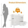 Chest of Drawers for Bedroom with 7 Drawers, Fabric Storage Drawer, Tall White Hallway Storage Unit Image 3
