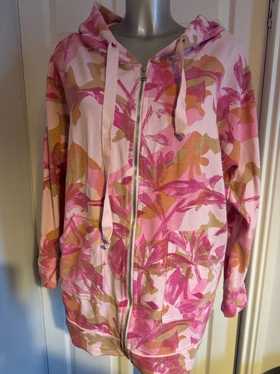 ISilk Everyday luxury cotton pink zipped hoodie jumper size M UK16 EU44 Postage included