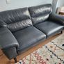 Leather Sofas - 3  + 2 seater, chair, footstool Image 7
