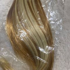 Clip in Ponytail Extension 55cm Blonde Mix Highlights