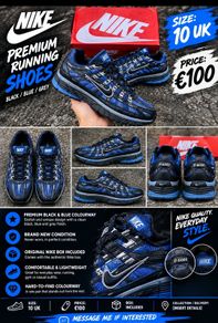 Nike P-6000 Black & Blue  Brand New UK 10