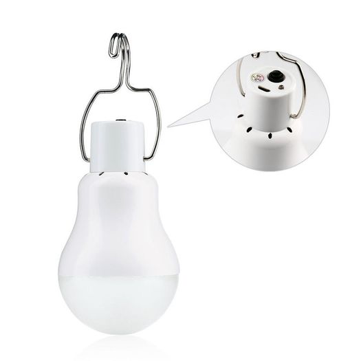 Solar Panel 15W 130LM USB Rechargeable Led Lamp Portable Bulb Light Camping Camper Van