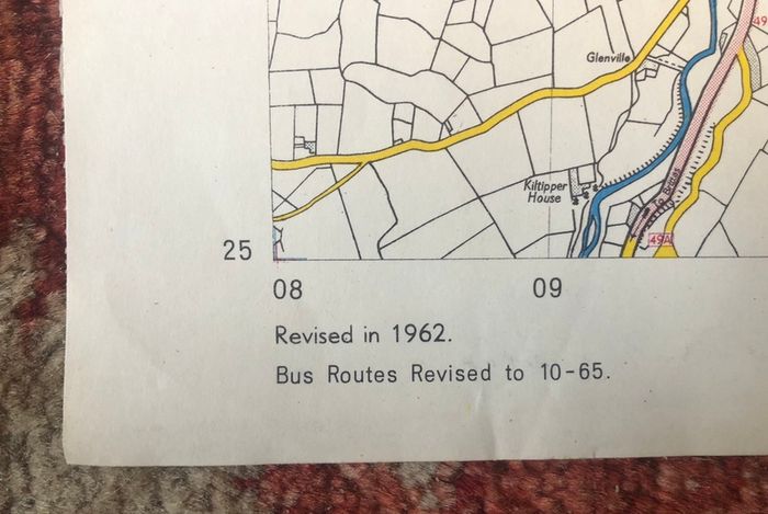 Vintage 1965 Map Of Dublin