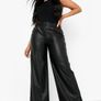 ladies pu wide leg trainers Image 3