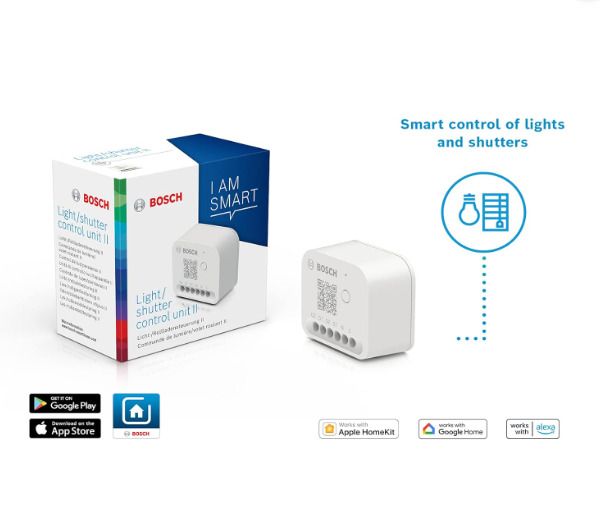 Bosch Smart Home light/shutter control II, for controlling the lighting, shutters/Venetian blinds/sun blinds, compatible with Amazon Alexa, Google Assistant and Apple HomeKit