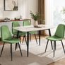 Set of 4 Sage Green Velvet Dining Chairs Image 6