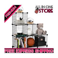 6 Cube Wire Storage Shelves, Multifunctional DIY Wire Fence Wardrobe Closet Cabinet Bookcase Bookshelf Perfect for Office/Livingroom/kitchen/Bathroom (FREE SHIPPING)
