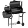 Barbecue Grill Portable Outdoor Charcoal BBQ Grill with Offset Smoker 109 x 60 x 120 cm Black Image 7
