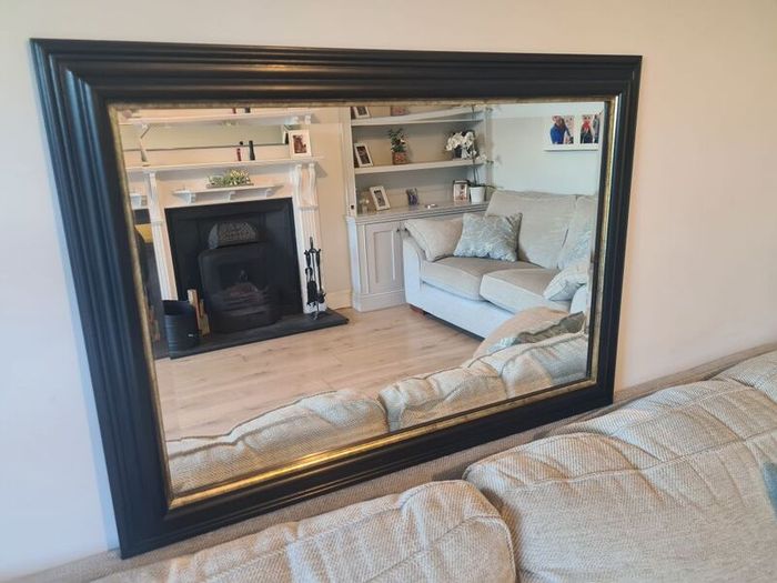 Large Charcoal Black Wall Mirror