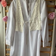 Bnwt Stradivarius long shirt dress & waistcoat size small