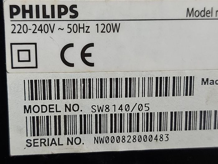 PHILIPS Subwoofer Model SW8140-05, Subwoofer part of Philips sound system