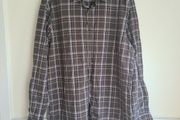 mens MASSIMO DUTTI check shirt brown tartan 100% cotton Size XXL double extra large