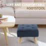 Storage Ottoman, Small Foot Stool Ottoman With Storage, Boucle Teddy Velvet Foot Rest With Padded Seat. (Dark Blue) Image 4