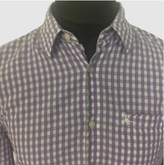 JACK WILLS Purple White Gingham Check Long Sleeve Cotton Shirt M includes postage