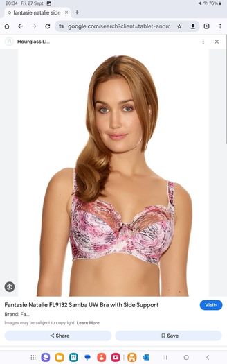 Fantasie Natalie - Underwired Side Support Bra 30F - Samba - BNWT RRP 42