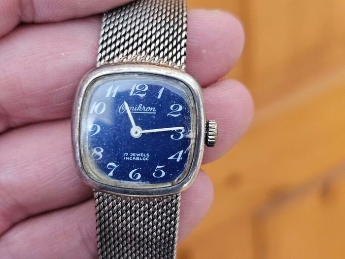 Silver 1940s Swiss Made Omikron Lady's Mechanical Wind up Swiss Watch 800s Silver