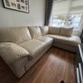 Cream leather left hand corner Sofa Image 2