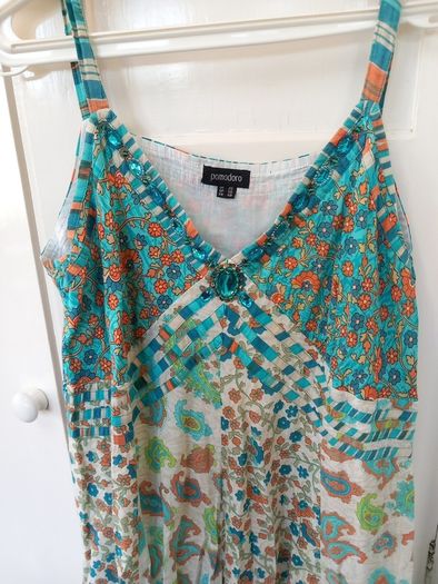 Pomodoro Fine Cotton Floral Dress Cotton Lined