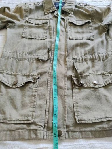 New Look green cotton jacket in very good condition see last three photos for exact measurements FREE STANDARD POSTAGE INCLUDED