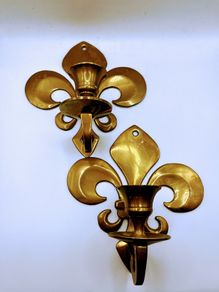 vintage brass wall candle holders